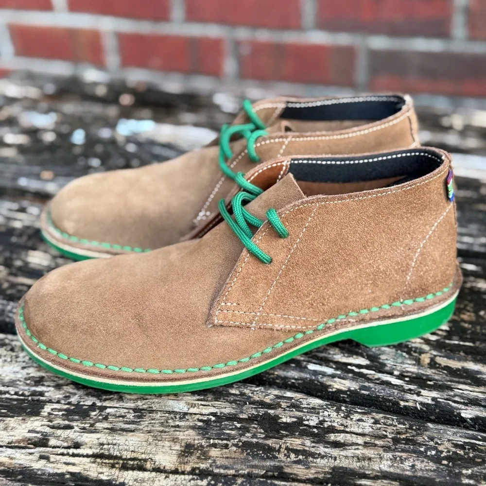 Veldskoen Heritage Lowveld (Green Sole) Unisex Sz M-6 W-8 Brown Suede Boots T4